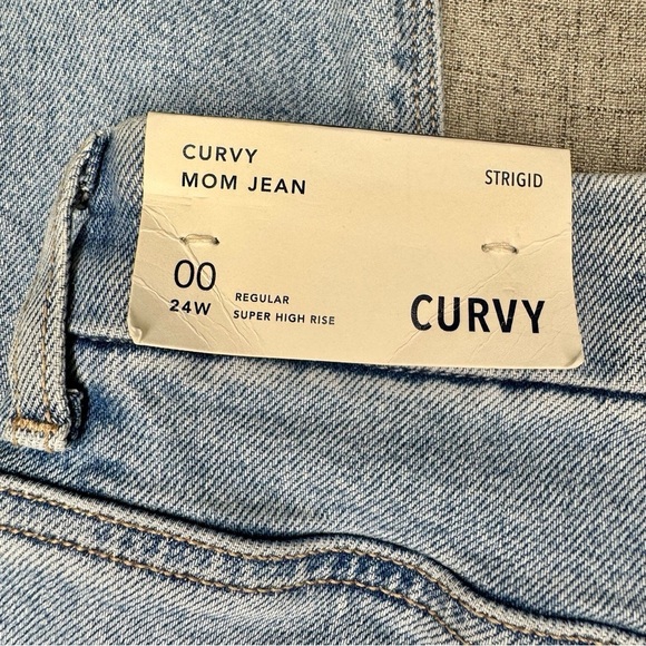 American Eagle Strigid Curvy Ripped Mom Jeans Super High Rise Size 00 or 24 NWT - Picture 10 of 10